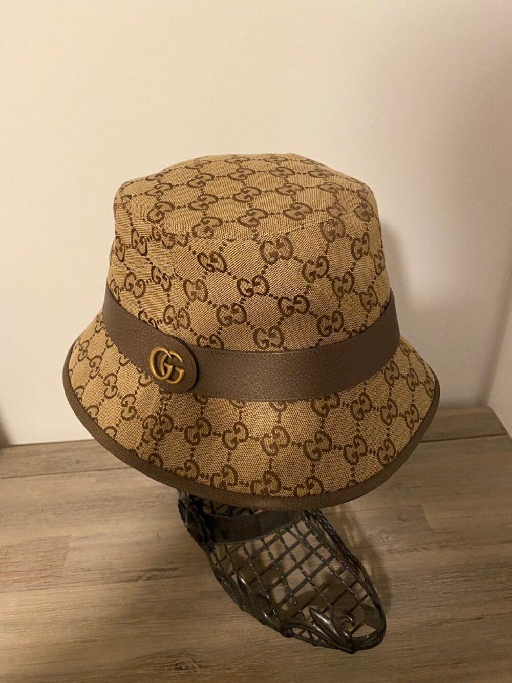 Gucci GG Canvas & Leather Bucket Hat